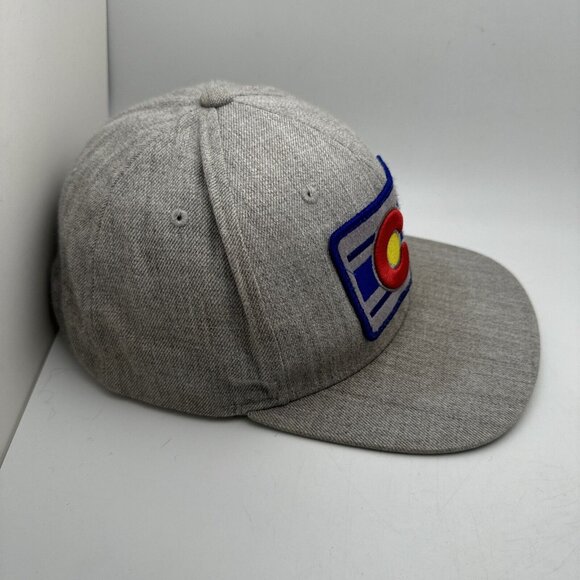Throwback Gray Solid Colorado Limited Snap Back Hat GR64 - Picture 3 of 6